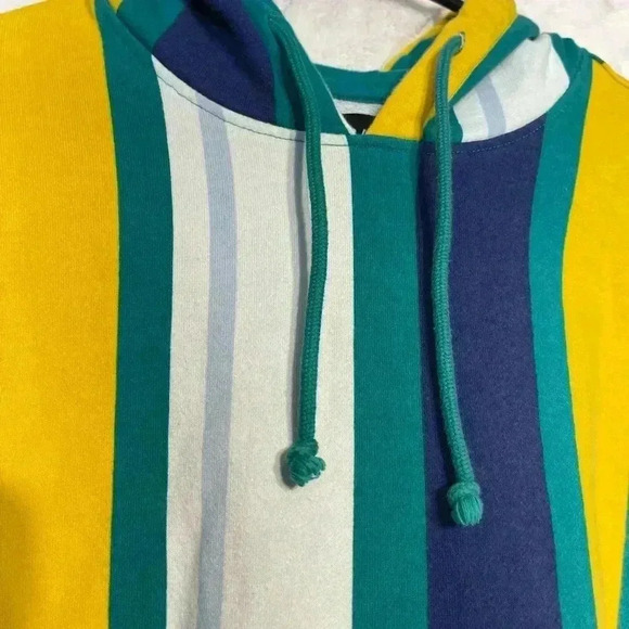 PacSun Men’s Large Striped Front Pocket Bright Colorful Hoodie 100 Cotton - Picture 6 of 9